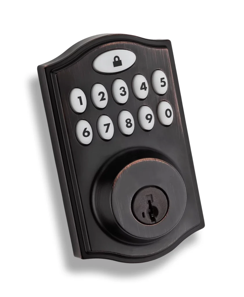 Smart door lock connected to home and business alarm systems in Brampton