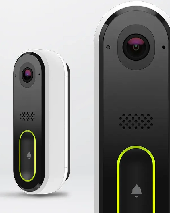 Video Doorbell Ultra+ mounted beside a modern front door, showcasing its sleek design and advanced smart home camera features.