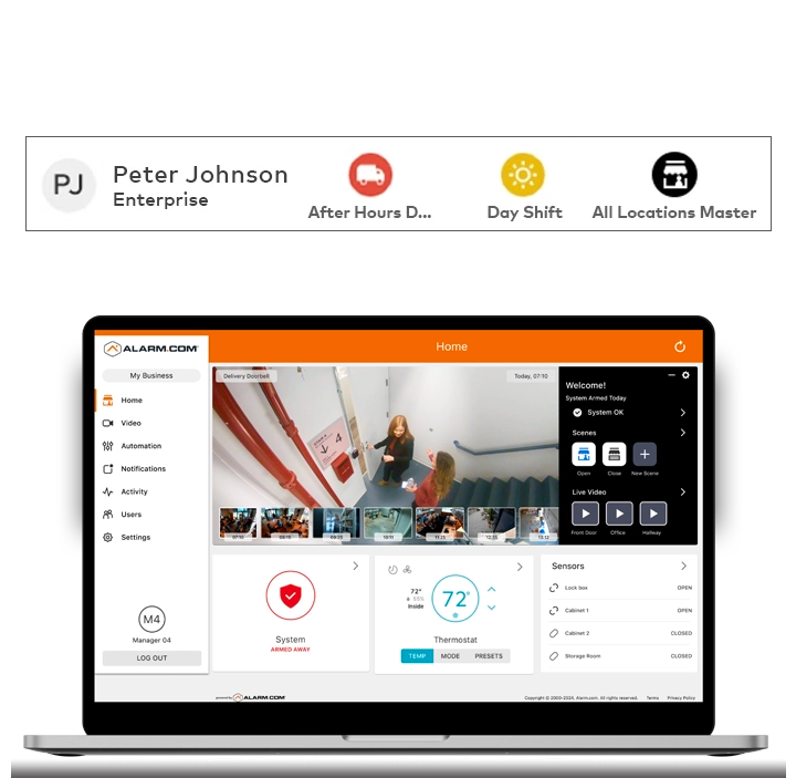 One place to manage arming status, users, and alerts