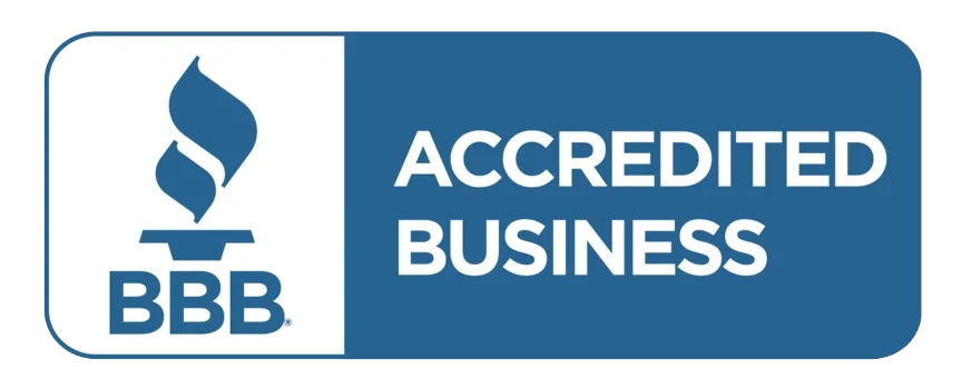 Grand Alarms BBB A Plus Accredited Business trust badge.