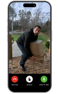 Video doorbell camera showing an unfamiliar visitor at the front door of an Uxbridge home
