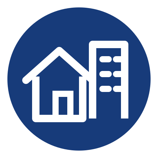 Icon representing home and business security services from Grand Alarms